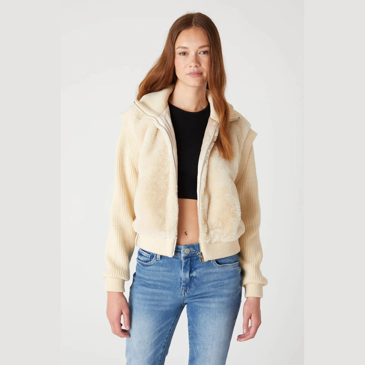 BlankNYC Day Dreamer Faux Fur Bomber