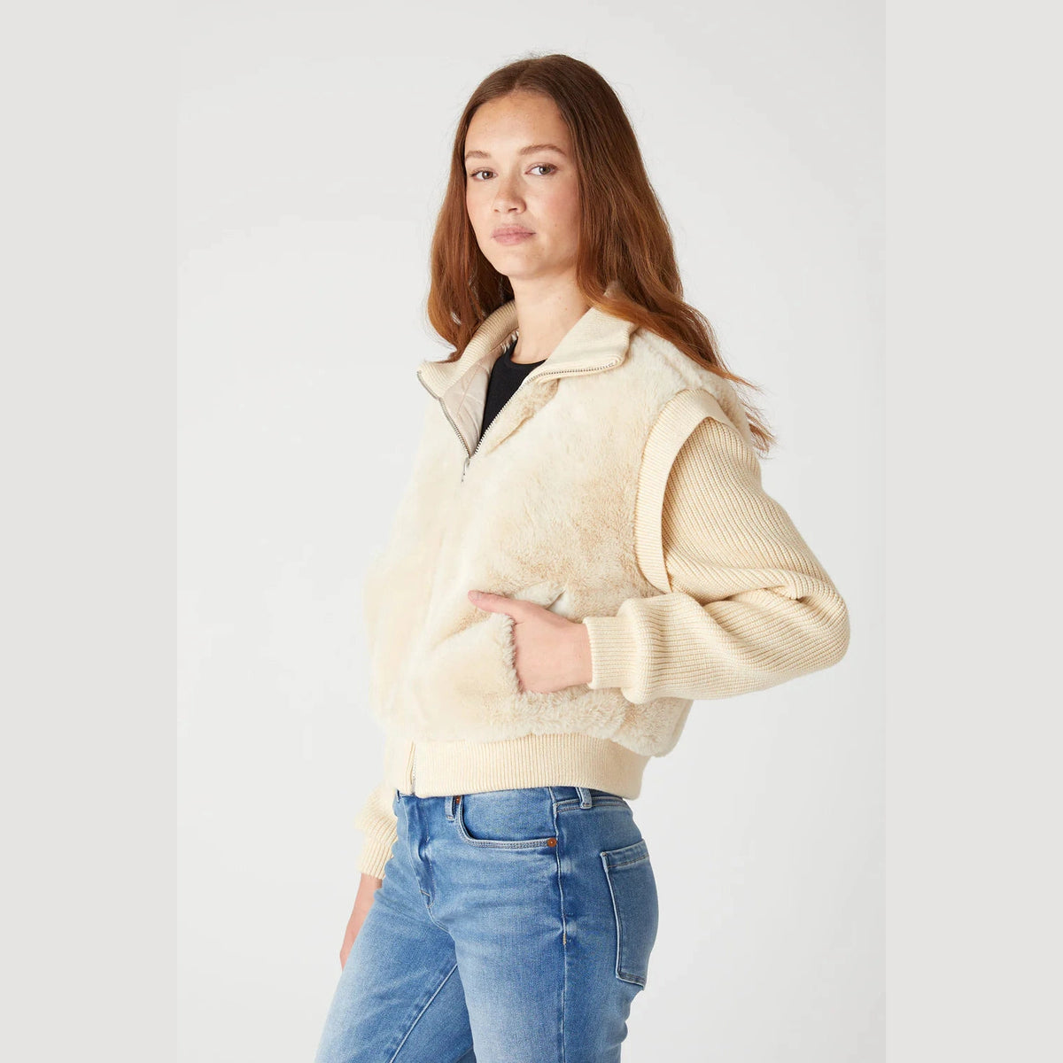 BlankNYC Day Dreamer Faux Fur Bomber