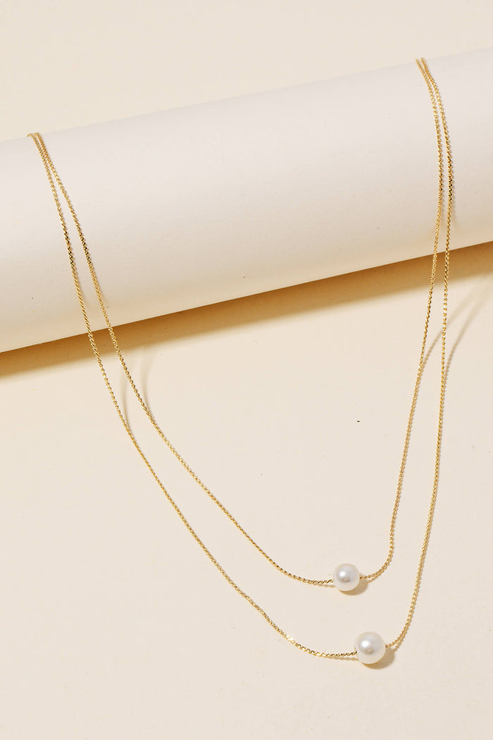 Layered Mixed Dainty Chains Pearl Charm Necklace