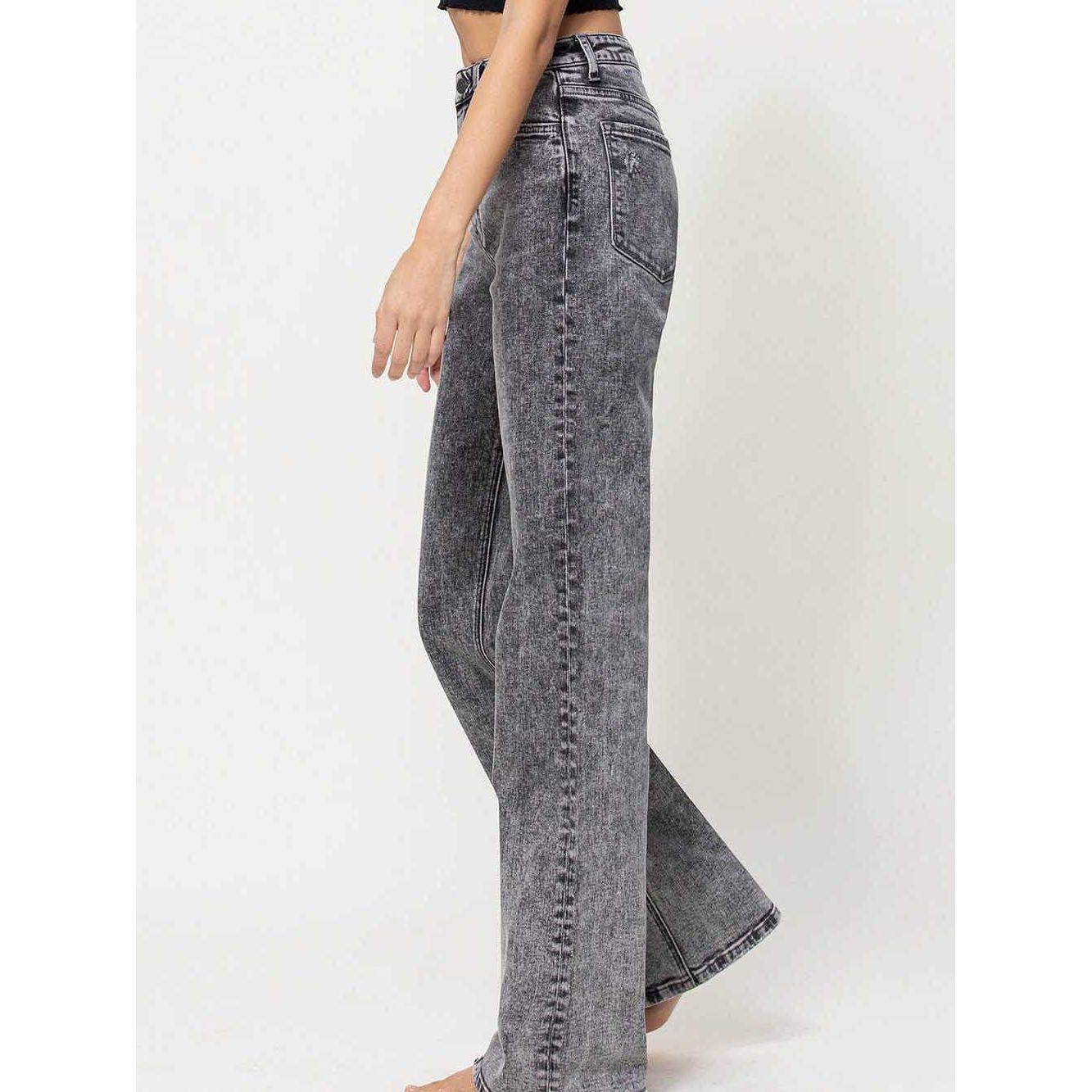 Acid wash sales flare pants