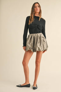 Metallic Ballon Mini Skirt