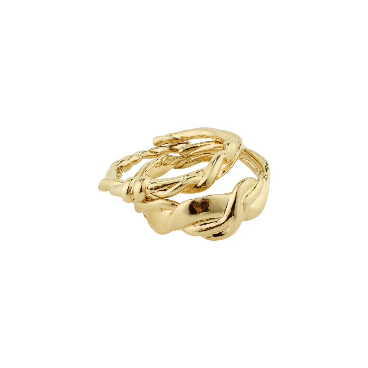 Pilgrim Sun 2-in-1 Ring Set gold plated