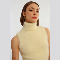 Molly Bracken Textured Sleeveless Turtleneck