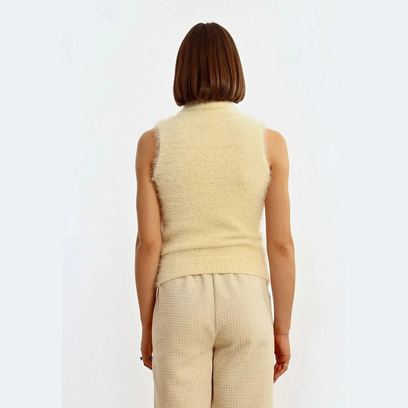 Molly Bracken Textured Sleeveless Turtleneck