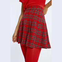 Molly Bracken - Pleated Checked Mini Skirt