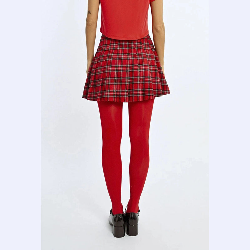 Molly Bracken - Pleated Checked Mini Skirt