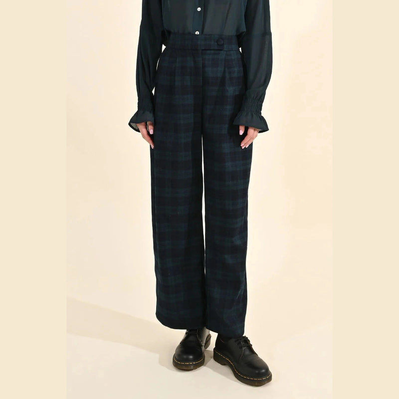 Molly Bracken - Wide Leg Checked Pants