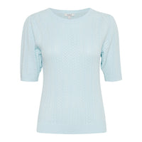 b.young Pointelle Knit Short Sleeve Jumper