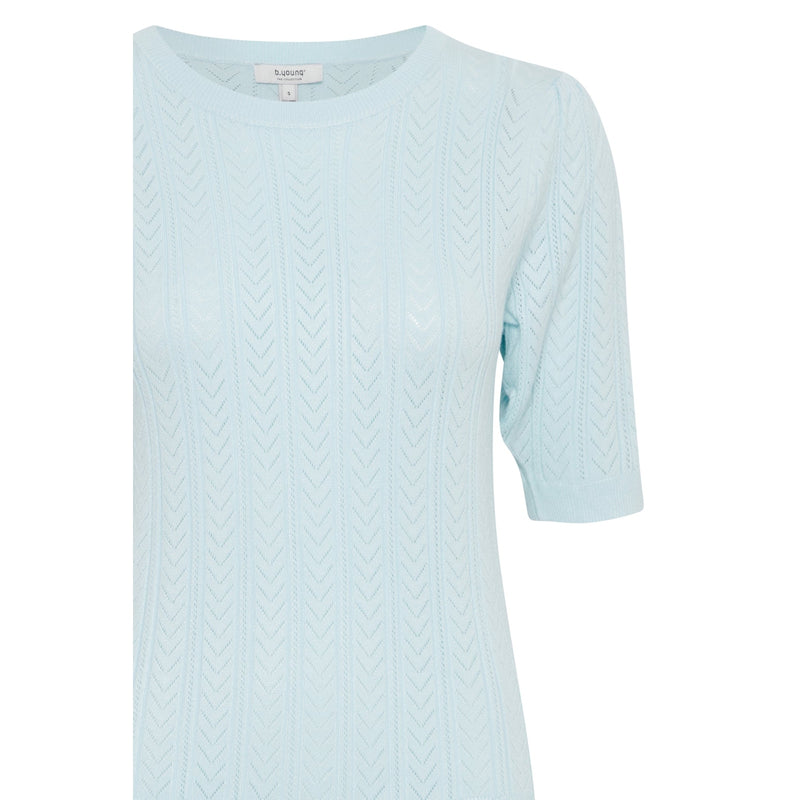 b.young Pointelle Knit Short Sleeve Jumper