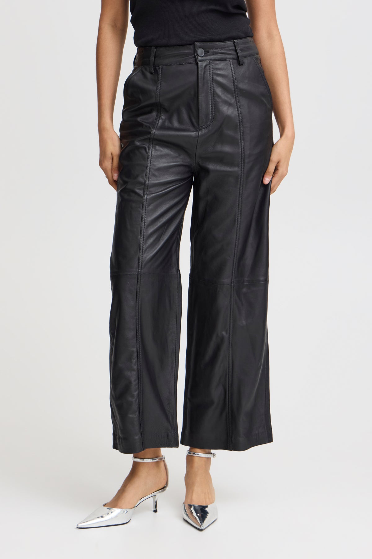 b.young Daran Crop Leather Pants