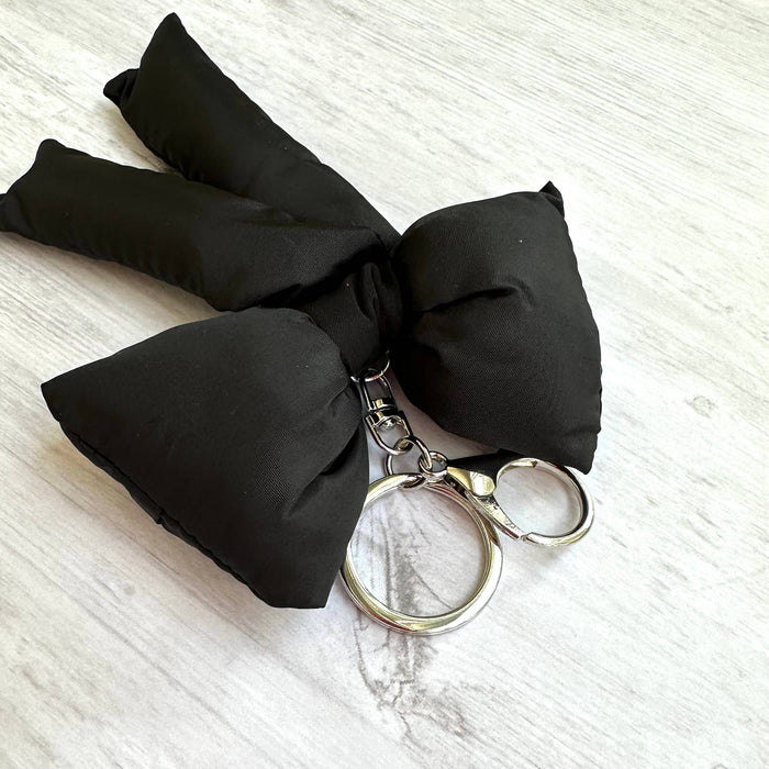 Puff Ribbon-Bow Keychain