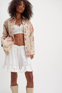 Free People Avery Denim Jacket Exploded Floral