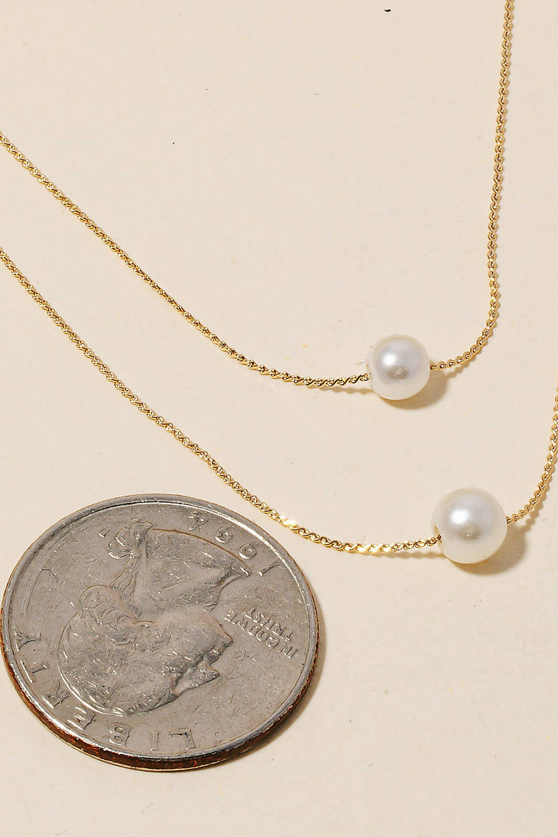 Layered Mixed Dainty Chains Pearl Charm Necklace