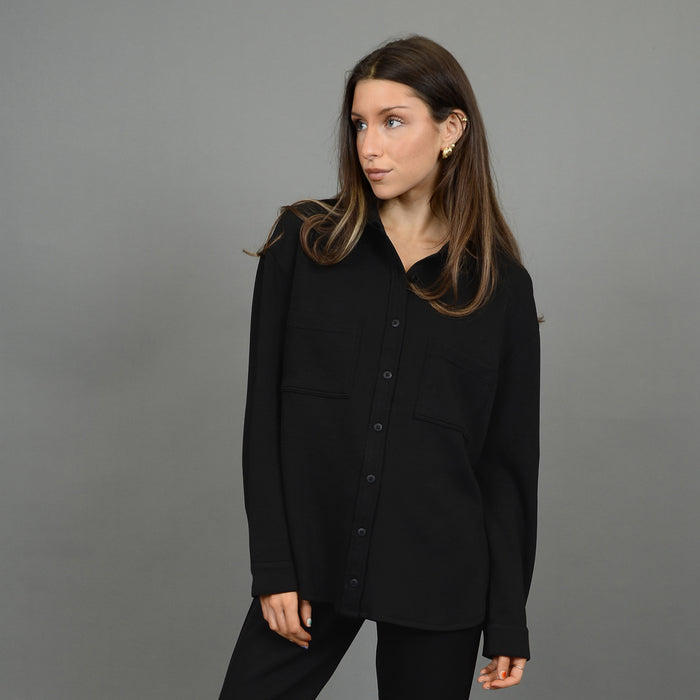 Lola's Room Patch Pocket Long Sleeve Scuba Overshirt