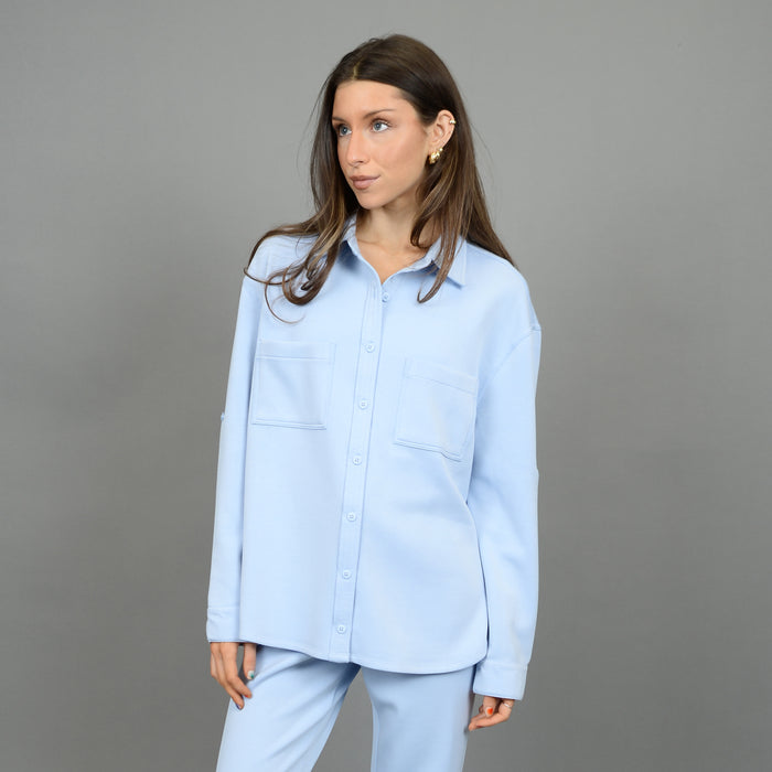 Lola's Room Patch Pocket Long Sleeve Scuba Overshirt