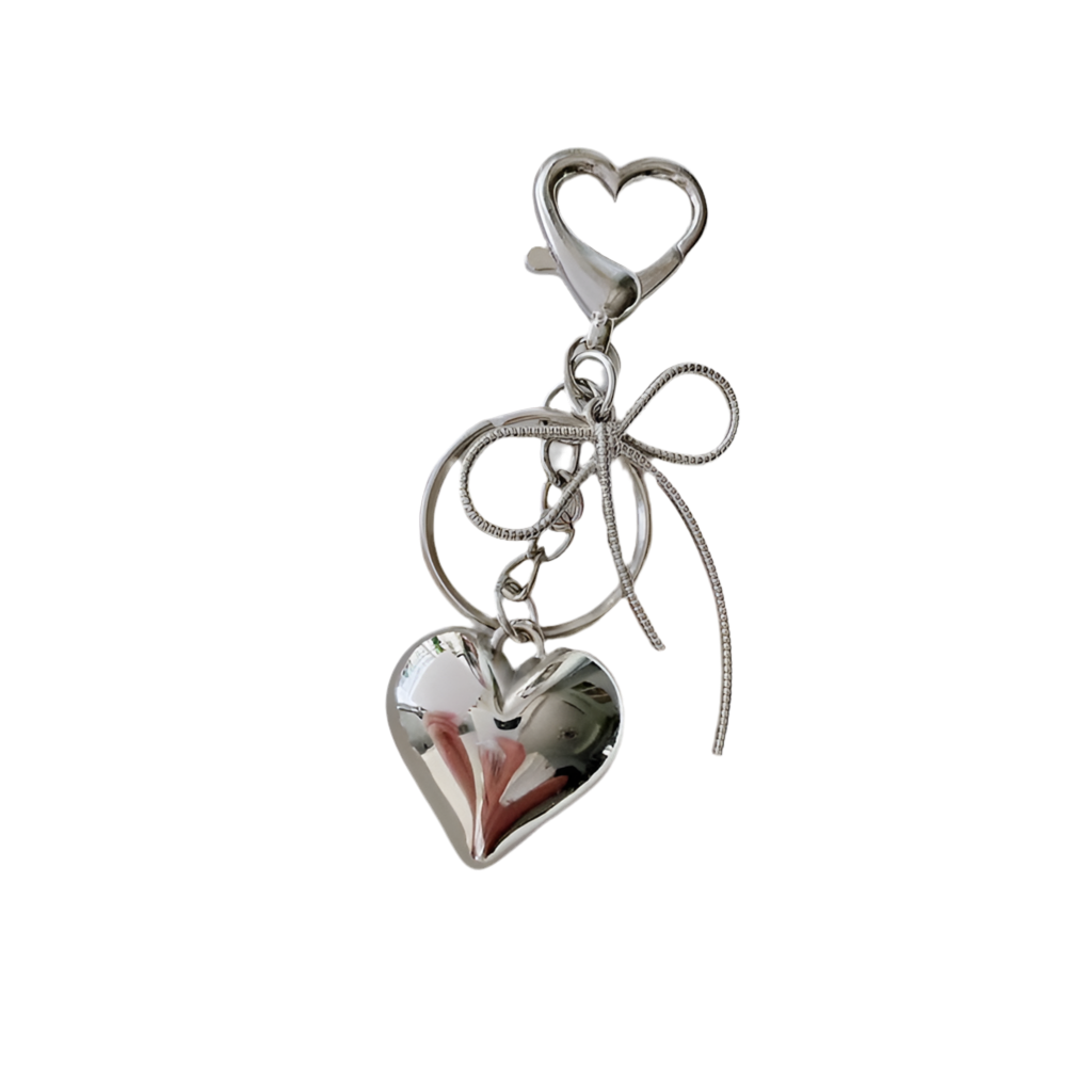 Heart & Bow Charm Keychain