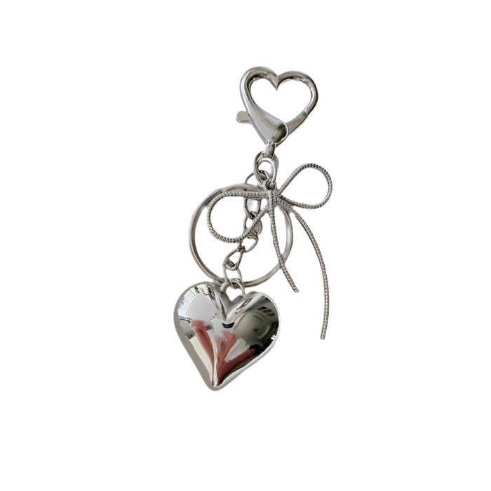 Heart & Bow Charm Keychain