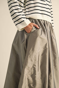 Metallic Ballon Long Skirt