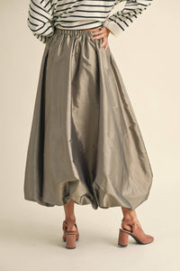 Metallic Ballon Long Skirt