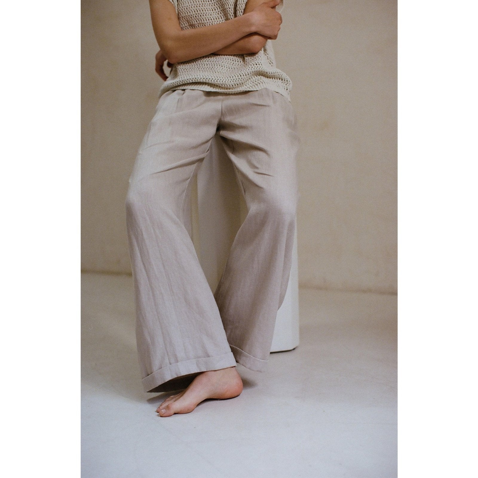 Natural hot sale linen pants