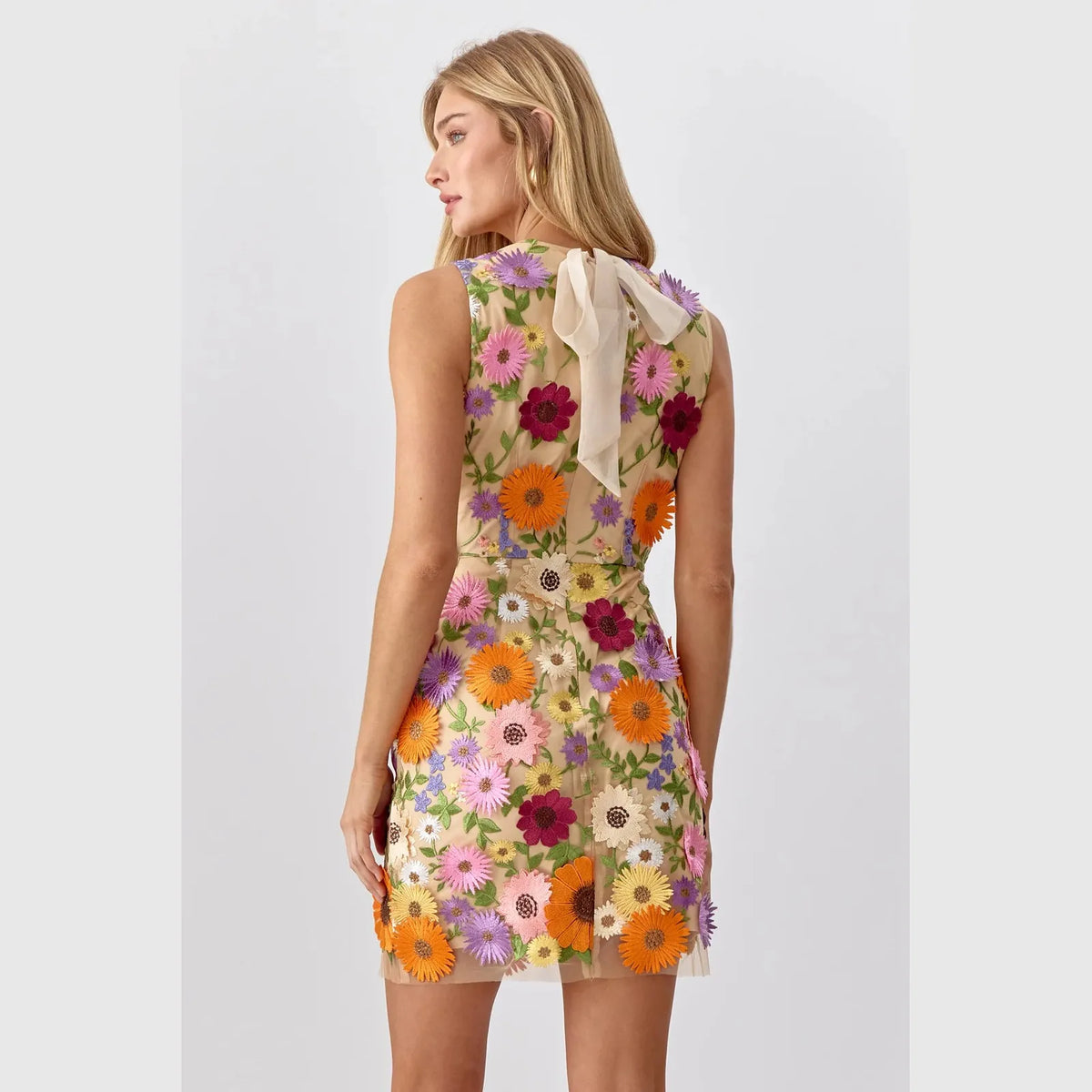 Adelyn Rae Justine 3D Multi Floral Mini Dress