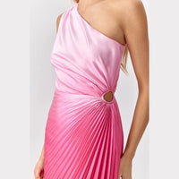 Adelyn Rae Madina Ombre Pleated One Shoulder Dress