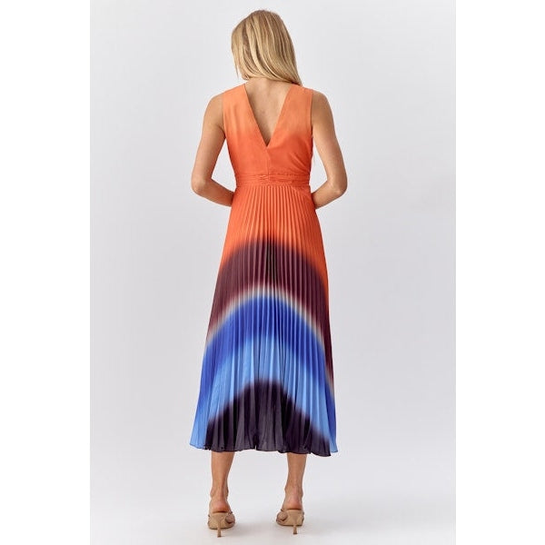 Adelyn Rae Shannie Ombré Pleated Dress