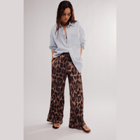 Free People All Out Satin Leopard Pants