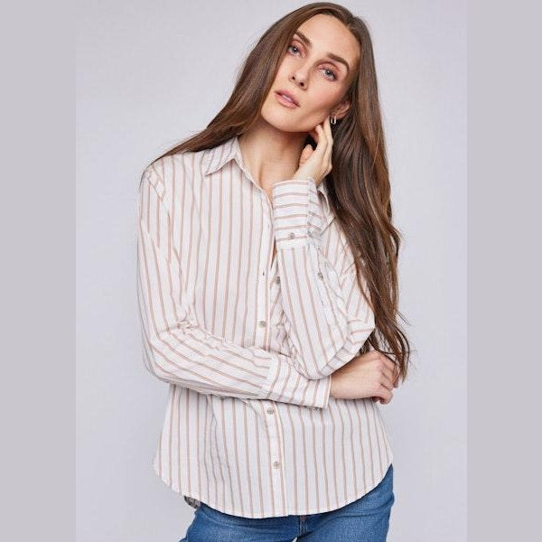 Gentle Fawn Valencia White Striped Button Down