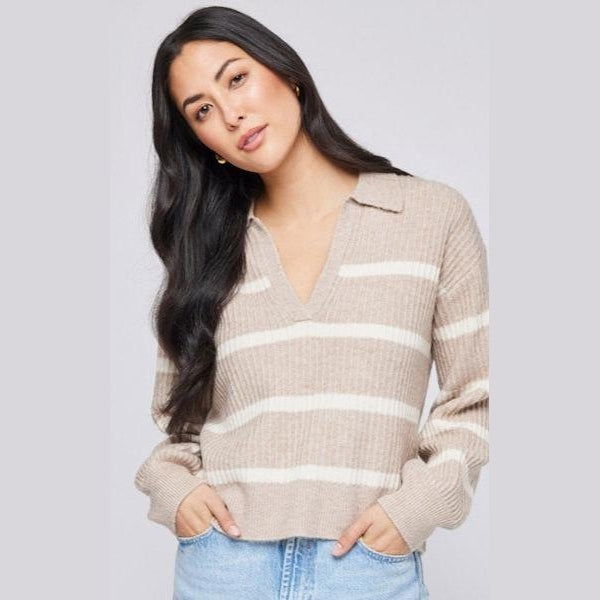 Gentle Fawn Beckett stripped  Sweater with collar