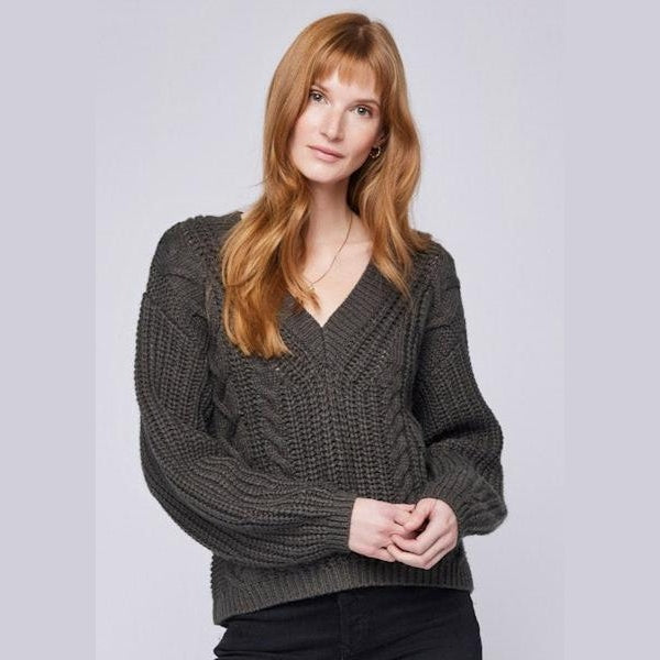 Gentle Fawn Octivia Cable V-Neck Knit