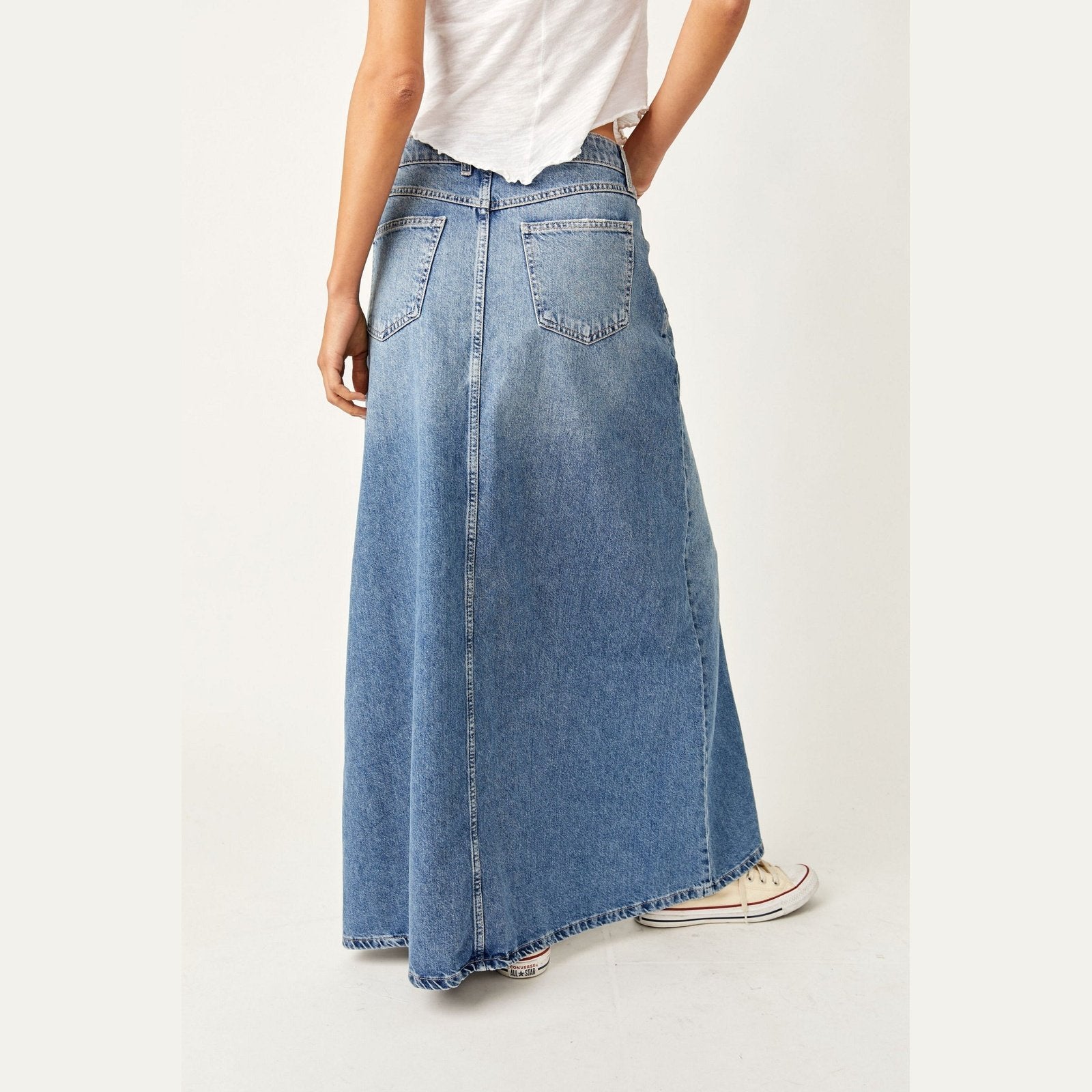 Free people sale jean skirt