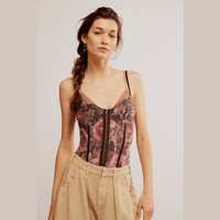 Free People Night Rhythm Printed Bodysuit