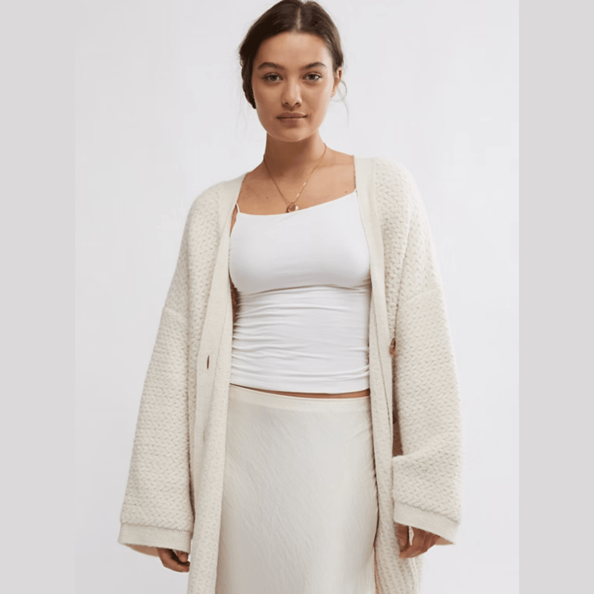 Free People Herringbone Stitch Cardigan