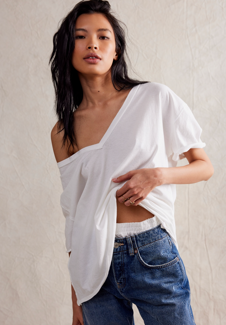 Free People Nina V-Neck Tee