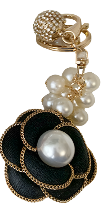 Flower with Pearl Bag Charm Keychain