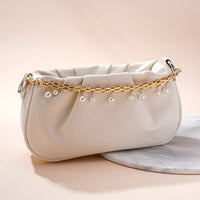 Gold and Pearl Chain Bag Charm