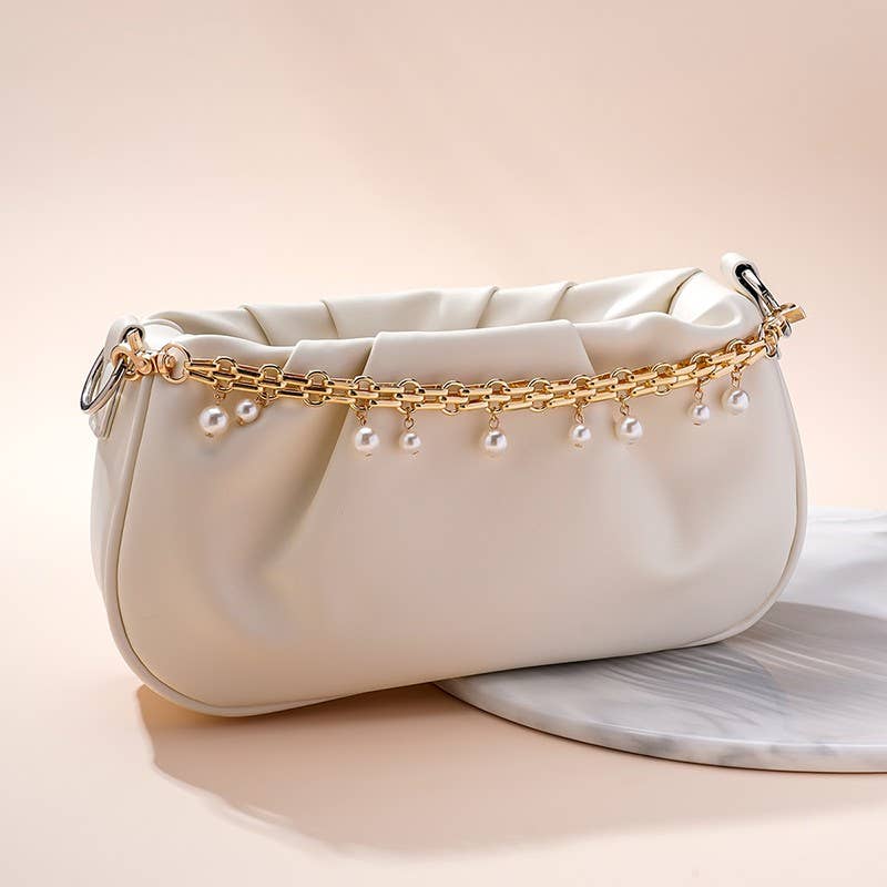 Gold and Pearl Chain Bag Charm