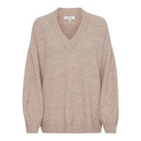 b.young Omea VNeck Sweater cement melange