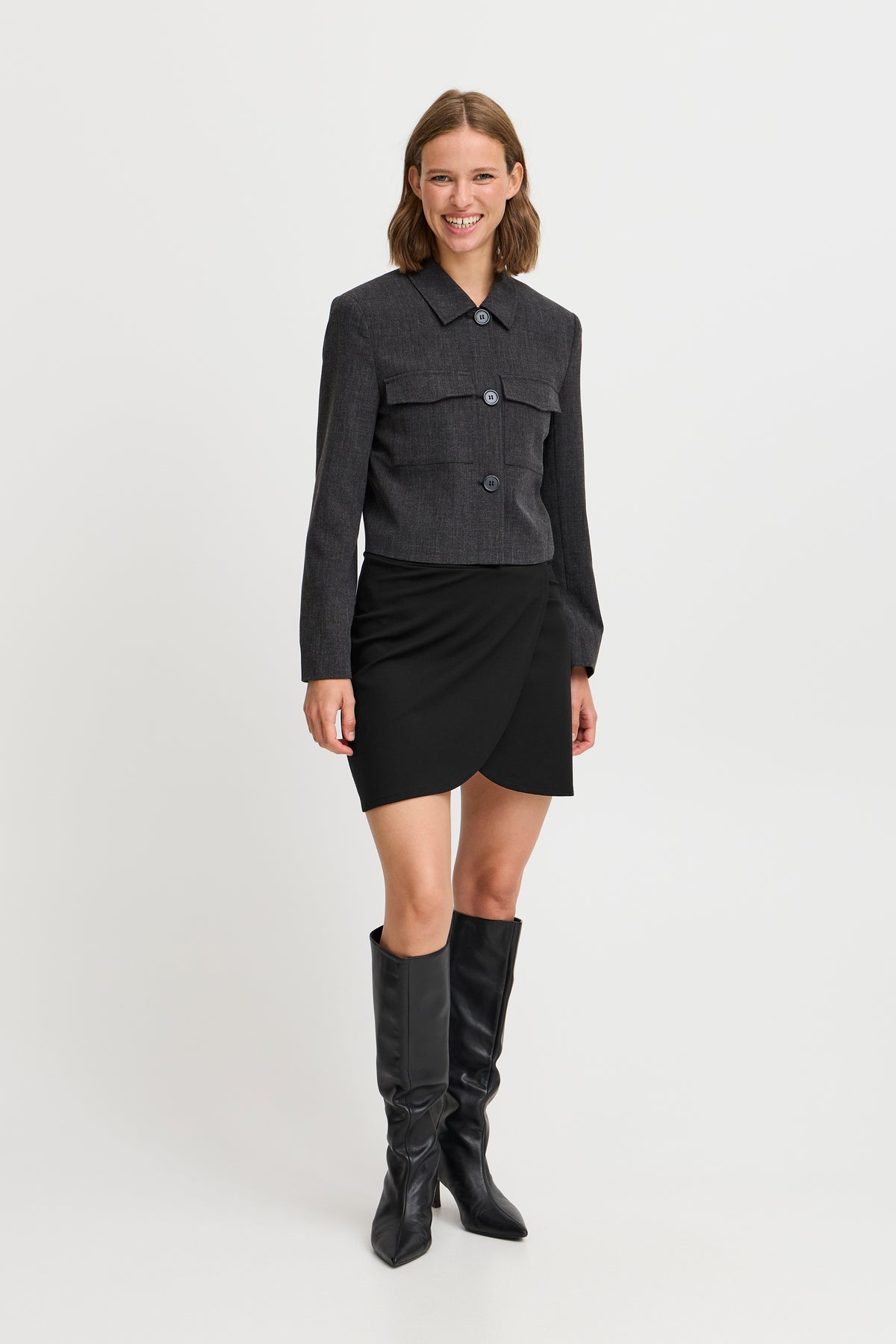 b.young Parrin Wrap Mini Skirt