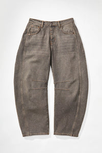 Free People Good Luck Barrel Jean Archive Grey