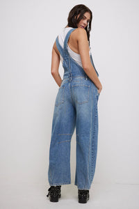 Free People Good Luck Barrel Overalls