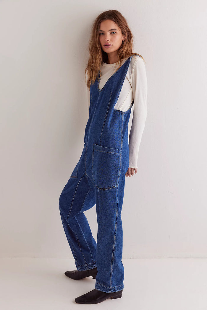 Free People High Roller Jumpsuit Sapphire Blue