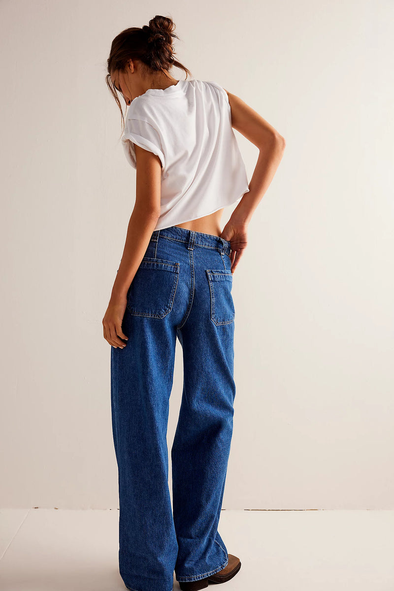 Free People Palmer Cuffed Jean Tunnel Vision