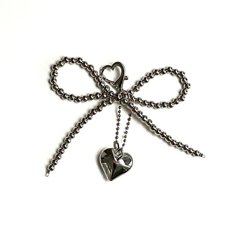 Shoelace Charm Jewels Silver Bow Heart 