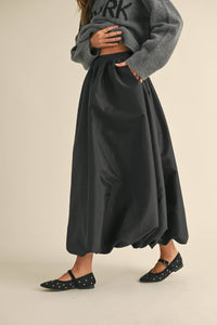 Metallic Ballon Long Skirt