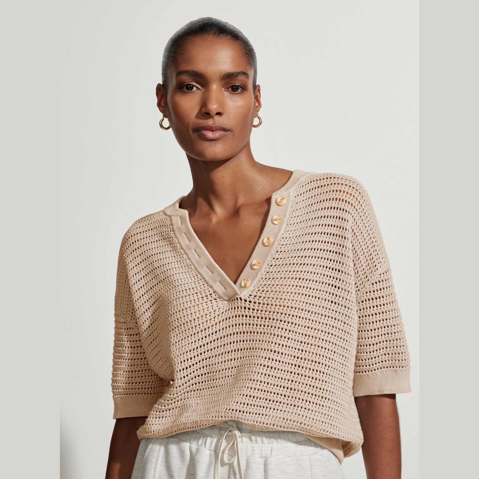 Beige knitted top hotsell