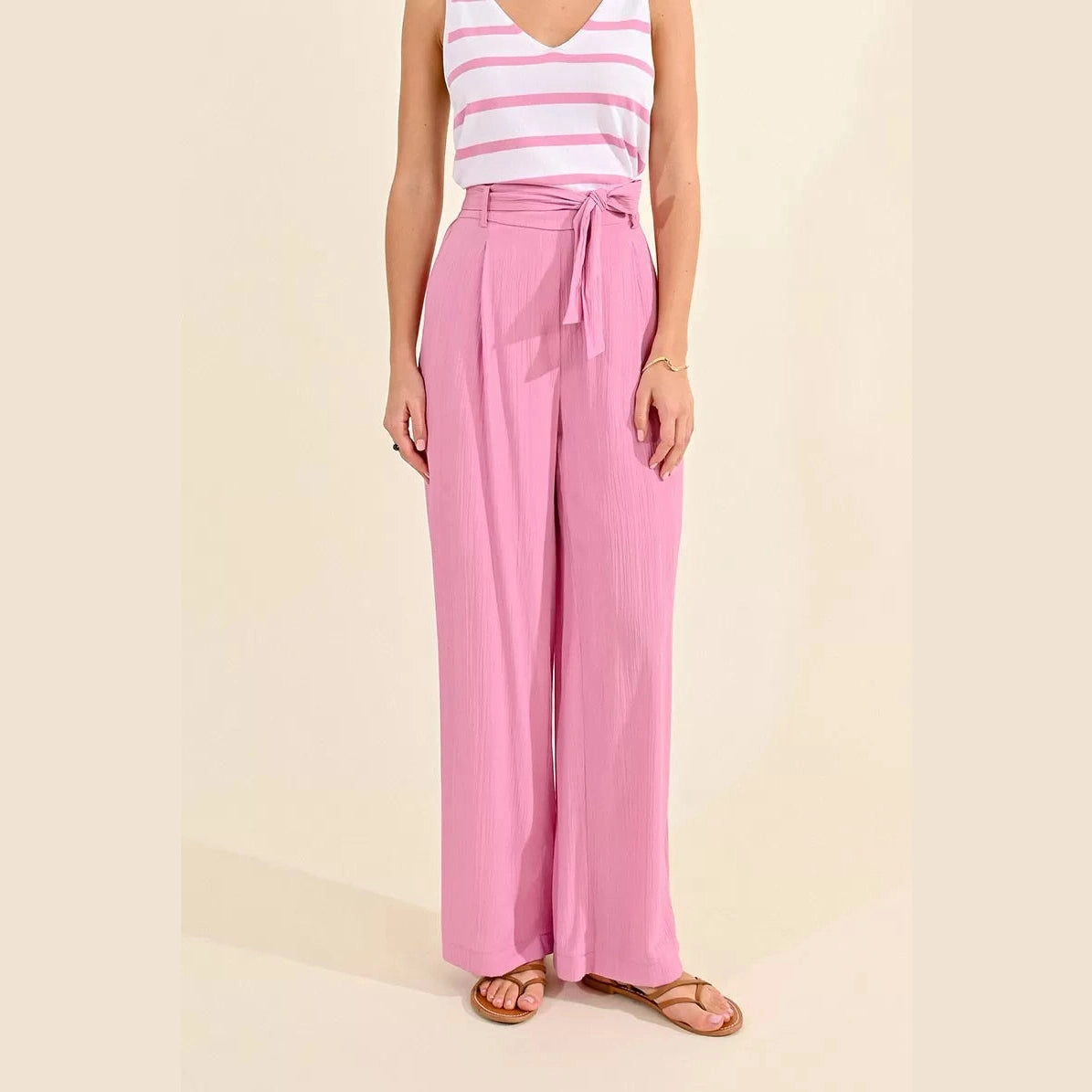 Molly Bracken Pink Belted Pants