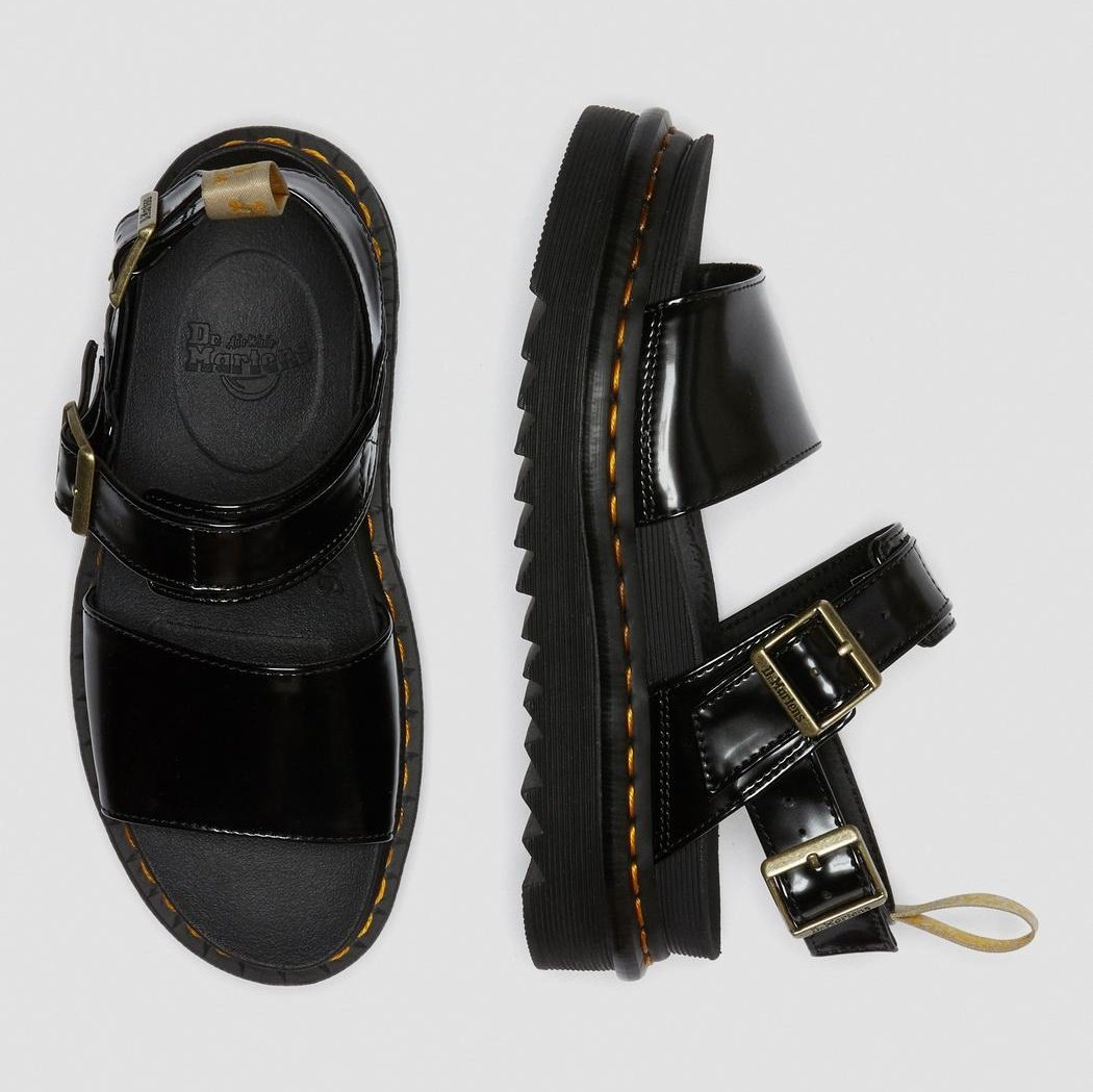 Nartilla Women's Leather Gladiator Sandals in Black | Dr. Martens