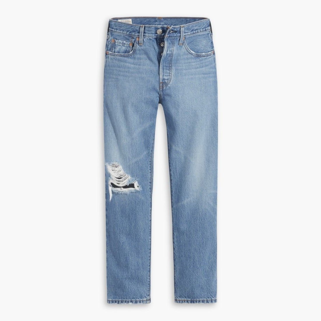 Levi's 501 crop deals jean with rips